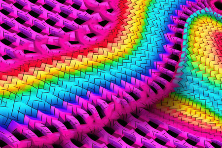 abstract background with a rainbow pattern on a black background. 3d renderingの素材