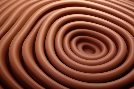 close up of chocolate swirl on white background, 3d render illustrationの素材
