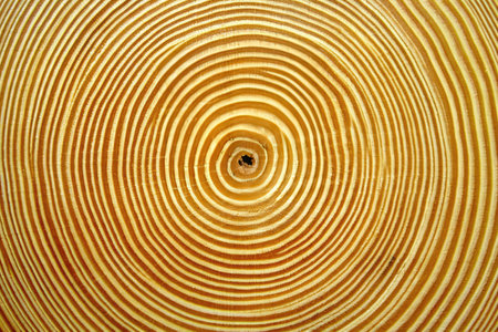 Wooden background with concentric circles. Texture of tree rings.の素材