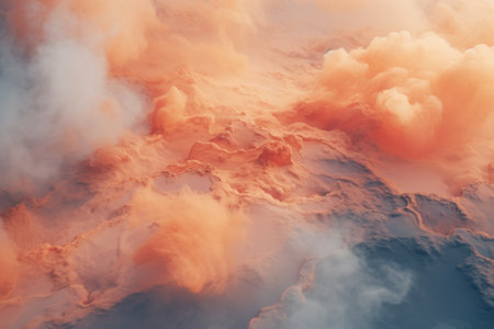 Aerial view of beautiful cloudscape at sunset. 3D Renderingの素材