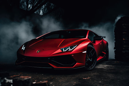 Lamborghini Aventador in the garageの素材