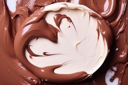 close up of chocolate cream texture background. chocolate cream texture background.の素材