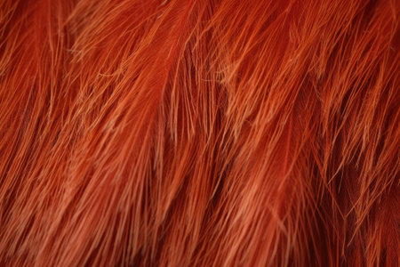 Close up of red fur texture. Abstract background and texture for design.の素材