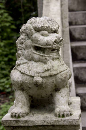 Ancient Chinese Lion Statue in Guiyang Chinaの写真素材