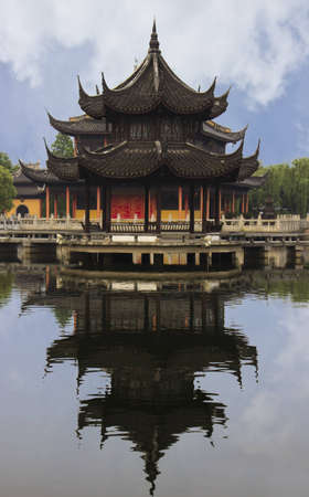 Chinese Pavilion in Zhouzhuang, Chinaの写真素材