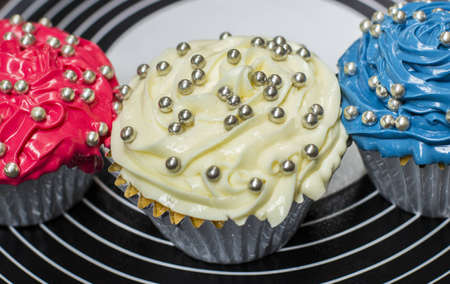 Red, White and Blue cupcakesの写真素材