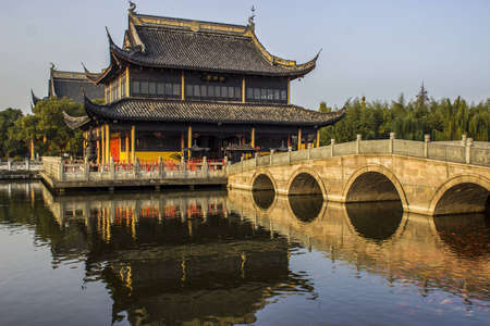 Quanfu Temple in Zhouzhuang Chinaの写真素材