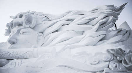 Detailed Snow Sculpture at the 2012 Harbin Snow and Ice Festivalのeditorial素材