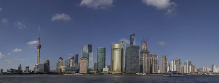 Panoramic View of the Shanghai Skylineの写真素材