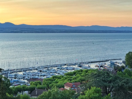 Panorama on Leman Lakeの写真素材