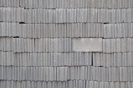 Cement blocks for the construction of the wallの写真素材