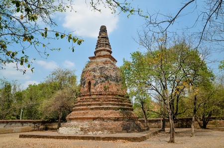 Ancient pagoda temples in Thailandの写真素材