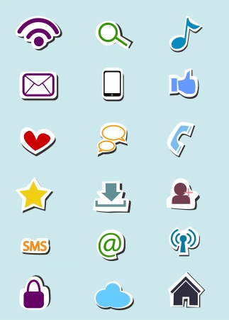 set social media iconのイラスト素材