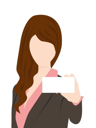 business woman holding cardのイラスト素材