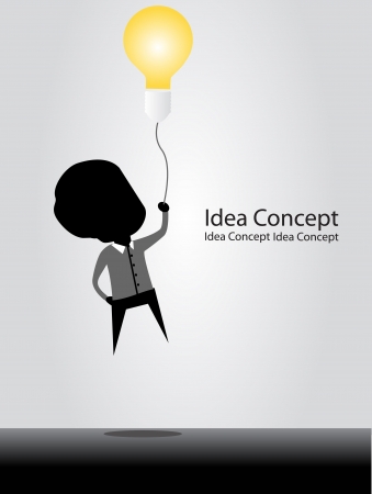 business man flying with ideaのイラスト素材