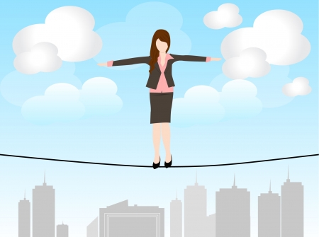 business woman stand up riskのイラスト素材
