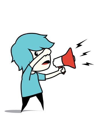 man and megaphoneのイラスト素材