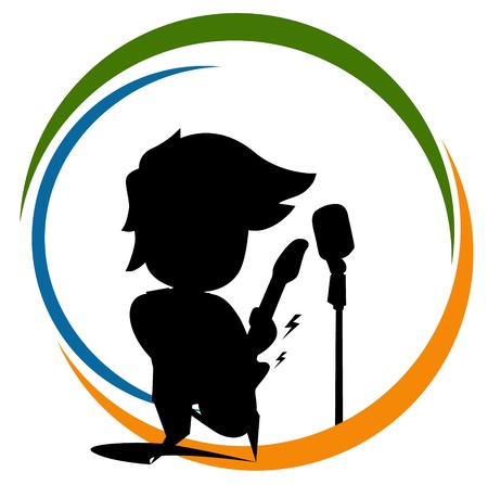 silhouette young boyのイラスト素材