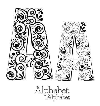 Alphabet - floral のイラスト素材