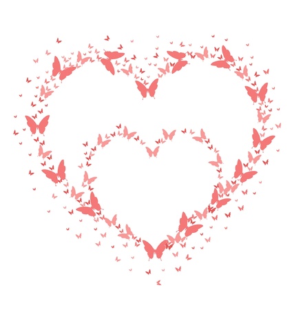 love - butterfly - valentines day のイラスト素材