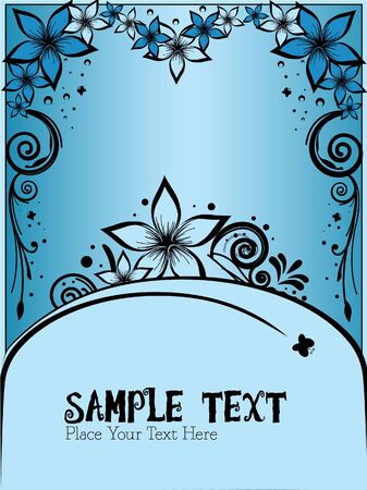blue elegant floral vectorのイラスト素材