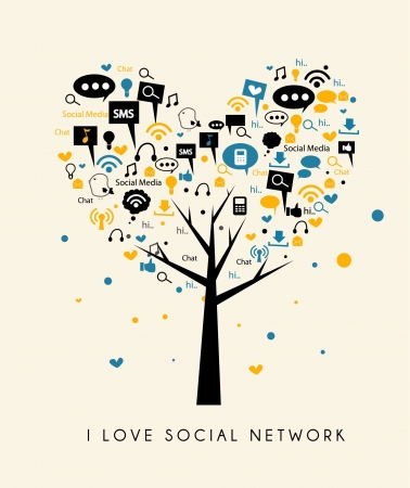 tree of love social mediaのイラスト素材