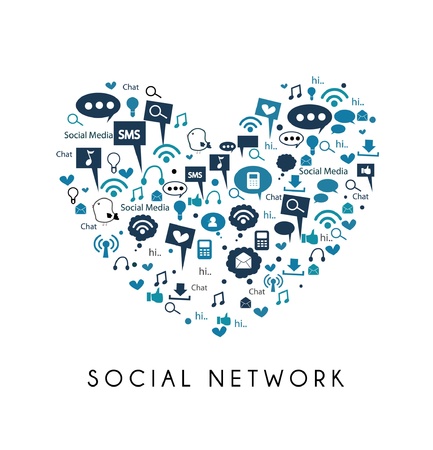 i love social media - social networkのイラスト素材