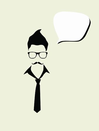 geek man with conversation bulbのイラスト素材