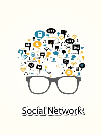 social network concept vectorのイラスト素材