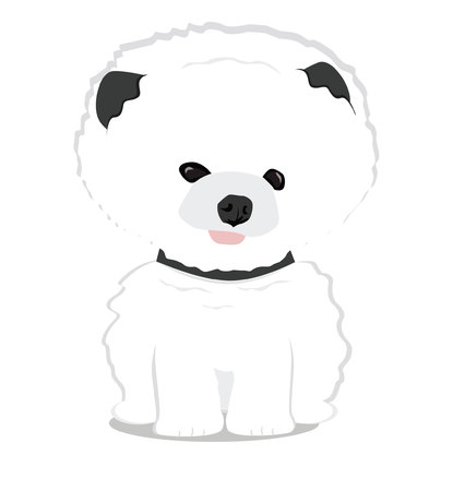 cute and adorable white baby dog tongue out のイラスト素材