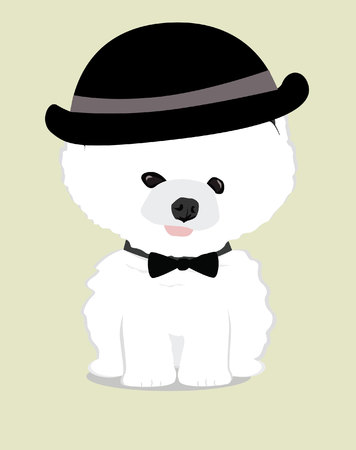 cute and adorable baby dog with tongue out and hat のイラスト素材