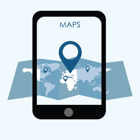location maps concept internet of things flat design vectorのイラスト素材