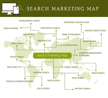 internet of things and sharing concept social marketing map digital marketing and internet marketing social media vectorのイラスト素材