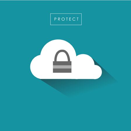 internet security - internet of things network protect mobile network virus cloud technology flat designのイラスト素材