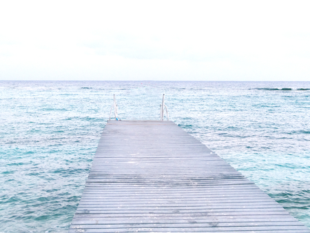 Boardwalk on the beachの写真素材