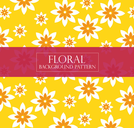 Editable Abstract Yellow Floral Pattern -  Vector Backgroundのイラスト素材
