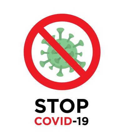 Stop corona virus forbidden signal iconのイラスト素材