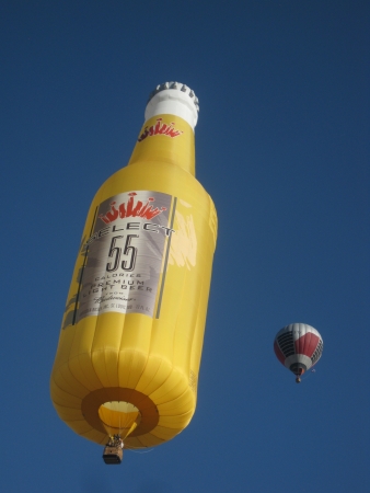 Albuquerque, New Mexico - October 13, 2012 - Albuquerque International Balloon Fiesta Special Shape Rodeo Featuring Beer Bottleのeditorial素材