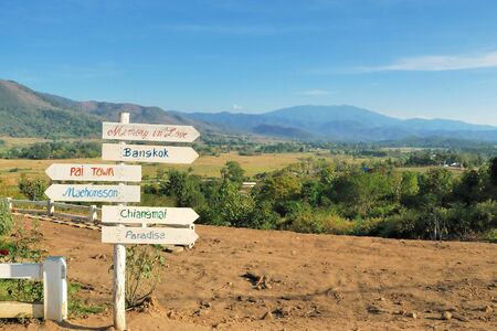 Label in pai ,MaeHongSon Thailand. の写真素材