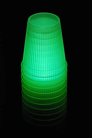 Neon green light from cup
