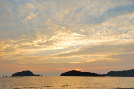 Beach Sunset ,Trad, Thailand. の写真素材