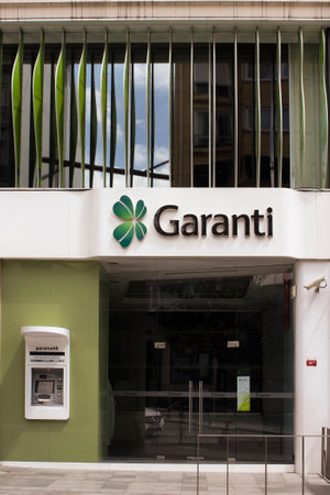 Famous commercial Turkish bank's branch in Nisantasi / Istanbul.のeditorial素材