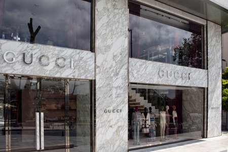 View of famous Italian fashion and luxury retail brand's store in Nisantasi / Istanbul that is a...