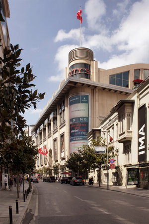 Street view of famous shopping mall and fashion school in Nisantasi / Istanbul that is a popular shopping and residential district.のeditorial素材