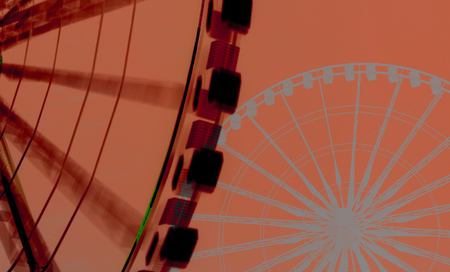 Digital background art of ferris wheels in entertainment concept.の写真素材