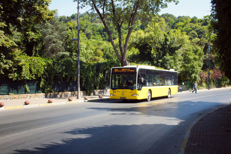 View of a public transportation bus in Istanbul.