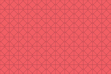 Seamless, abstract background pattern in rhombus shapes made with lines in light red color. Decorative vector art.のイラスト素材