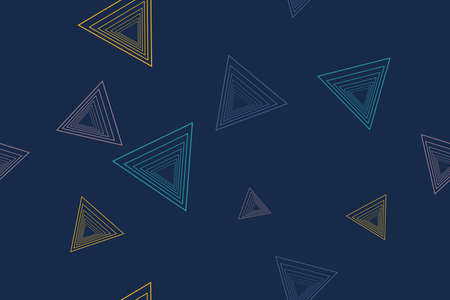 Seamless, abstract background pattern made with triangle shapes with lines in blue, yellow colors....