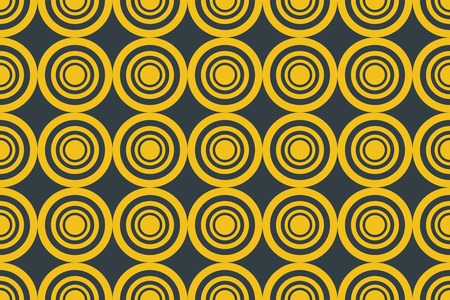 Seamless, abstract background pattern made with circle strokes in yellow and blue colors. Modern,...