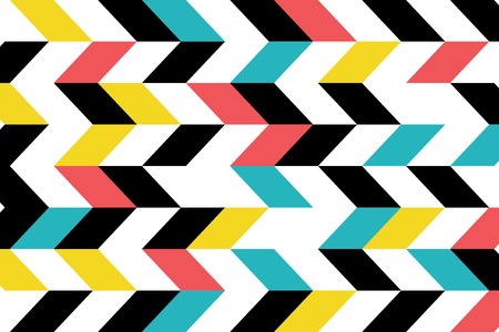 Abstract background pattern made with parallelogram shapes in blue, yellow, red and black colors. Modern, playful vector art.のイラスト素材